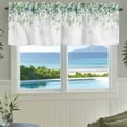 thumbnail image 3 of Watercolor Blue Valances for Windows Eucalyptus Leaves Rod Pocket Curtain Valance Window Treatment Short Curtains for Kitchen Living Room, 54"x18", 3 of 9