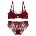thumbnail image 2 of Ropa interior sexy europea y americana de talla grande para mujer, sujetador de encaje transpirable transparente ultrafino, conjunto de sujetador antiflacidez pequeño con pecho grande, 2 of 5