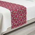 thumbnail image 2 of Sugar Skull Bed Runner, All Saints Day Oriental Mexican Flowers Hearts Vibrant Design Print, Decorative Accent Bedding Scarf for Hotels Homes and Guestrooms, Twin, Hot Pink Purple Green, by Ambesonne, 2 of 2