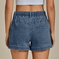 thumbnail image 5 of Women's Baggy High Waisted Jean Shorts Pull On Wide Leg Denim with Pockets, 5 of 8