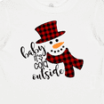 thumbnail image 4 of Inktastic Baby It's Cold Outside Cute Snowman in Plaid Print Boys or Girls Baby T-Shirt, 4 of 5