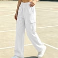 thumbnail image 5 of ClodeEU Women Elastic Waist Drawstring Sweatpant with Pocket ,Casual Loose Streetwear Pants ,Women's Plus XXL, 5 of 8
