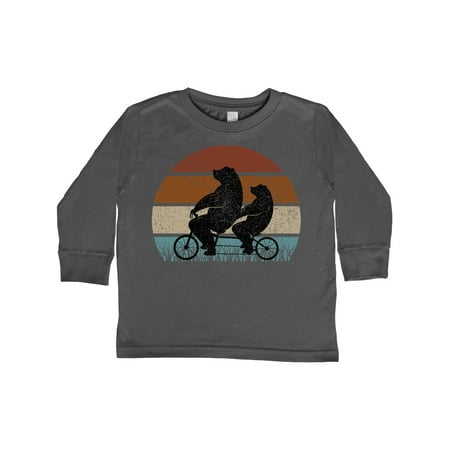

Inktastic Retro Sunset Bicycle Bears Silhouette Gift Toddler Boy or Toddler Girl Long Sleeve T-Shirt