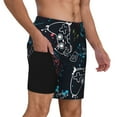 thumbnail image 3 of Haiem Joystick Gamepad Mens Swim Trunks with Compression Liner 2 in 1 Swimming Shorts Stretch Swimwear Quick Dry,Board Shorts-Large, 3 of 9