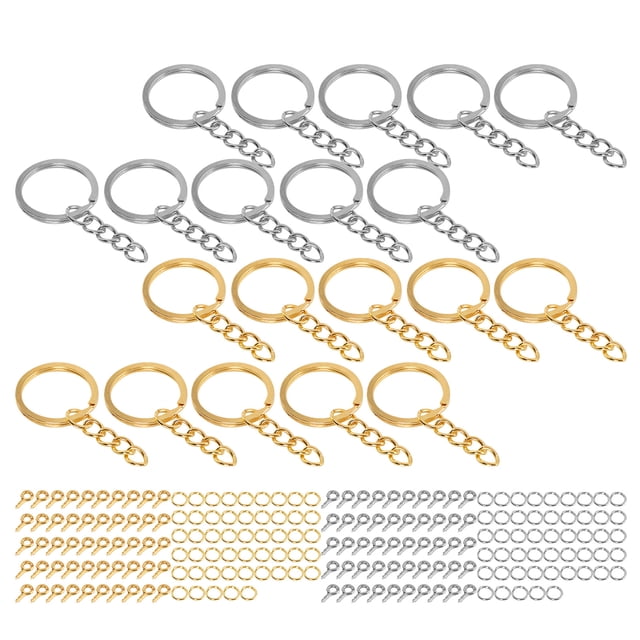 Split Keychain Rings, 220Pcs Iron DIY Keychain Rings Letters Pendant Rings for Family for Home