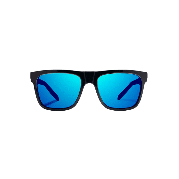 BAJIO Hopedale Black Gloss | Blue Mirror Glass Sunglasses