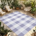 thumbnail image 2 of Outdoor Rug 6x9 ft Ombre Purple White Plaid Waterproof Outdoor Patio Rug Mat Non Slip Outside Area Rugs Carpet for RV,Camping,Porch,Deck,Pool,Balconybackyard,Checkerd Pattern, 2 of 9