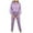 Purple, variant on ATOYSOY Women's Two Piece Outfits Activewear Trendy Round Neck Lounge Sets Fall Long Sleeve Sweatsuits Casual Tracksuits Loose Tops Drawstring Capris Pants Yellow L