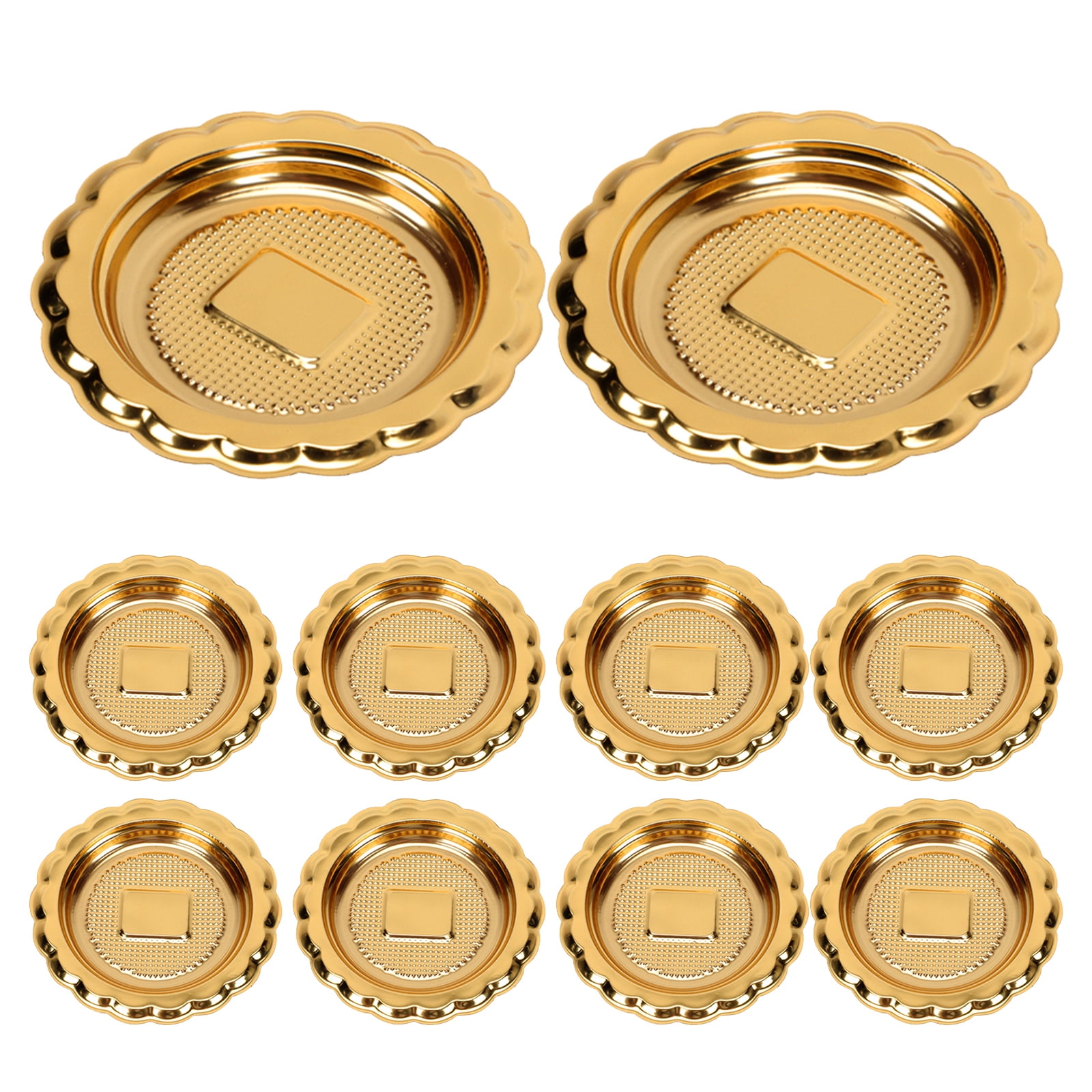 Miangastore 20Pcs Plastic Cake Serving Trays Cake Trays Cake Boards for Birthday (Golden)