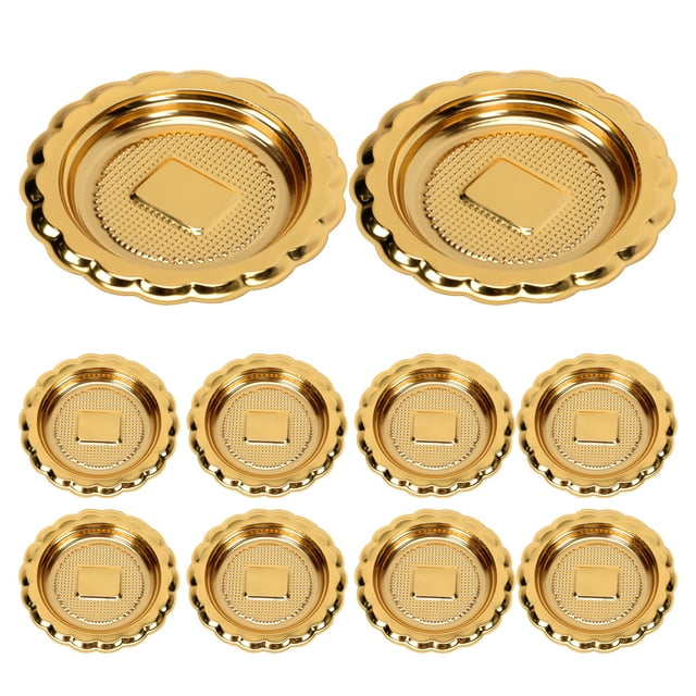 MasteelfCA 20Pcs Plastic Cake Serving Trays Cake Trays Cake Boards for Birthday (Golden)