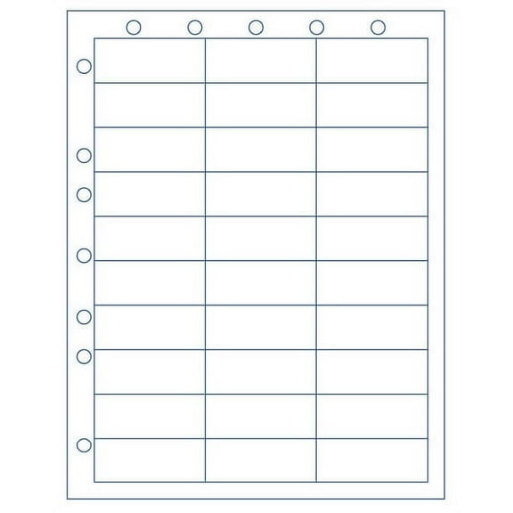 Sheet with 30 Labels, and Hole Punching