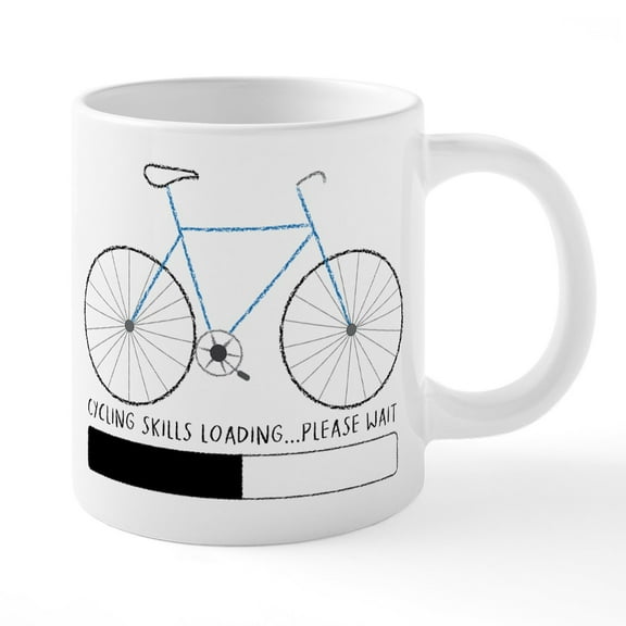 CafePress - Cycling Skills Loading - 20 Oz White Ceramic Mega Mug