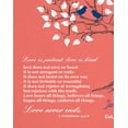 thumbnail image 2 of MuralMax Personalized Anniversary Family Tree Artwork - Love is Patient Love Is Kind Bible Verse - Unique Wedding & Housewarming Canvas Wall Decor Gifts - Color Coral - Size - 12x16, 2 of 6