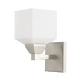 thumbnail image 3 of Livex Lighting  1-Light Wall Sconce, 10381, 10281 Brushed Nickel / Satin Opal White Glass Nickel Brushed, 3 of 12