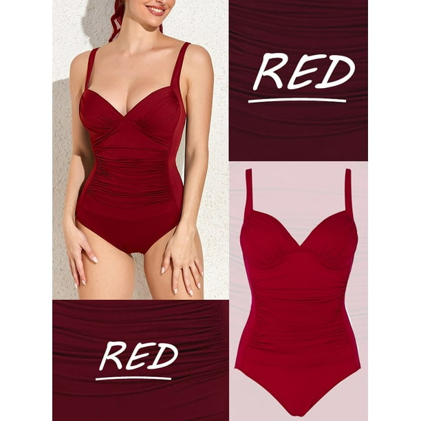HOMGAO banador Sexy de una pieza con realce para mujer traje de bano fruncido de talla grande traje de bano Vintage con Control de barriga trajes de bano L 4XL Tan Jianjun unisex
