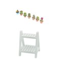 thumbnail image 1 of 1/12 Dollhouse Miniatura Madera Blanco Jardín Estante Flor Planta Decoración, 1 of 9