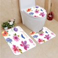 thumbnail image 1 of Juego de alfombras de baño ABPHQTO acuarela floral 3 piezas, 1 of 2