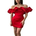 thumbnail image 1 of Robe Crayon Moulante à Manches Bouffantes pour Femmes Robe de Cocktail Formelle Soirée Robe de Bal Tenue de Club, 1 of 6