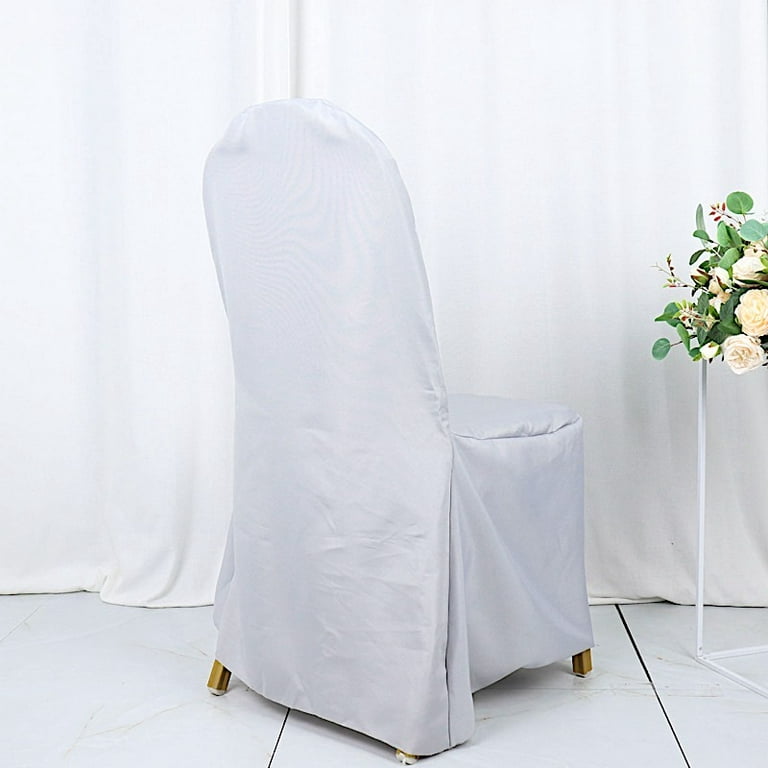 BalsaCircle 100 Black Solid Polyester Banquet Chair Covers Slipcovers Party  Linens 