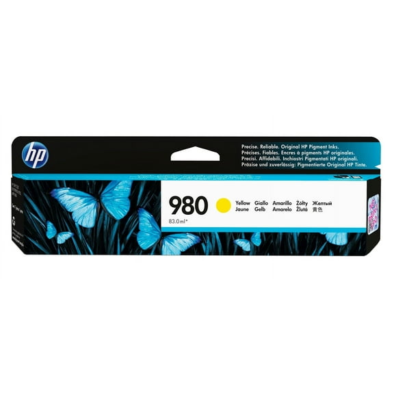 HP 980 Yellow Original Ink Cartridge, ~6,600 pages, D8J09A