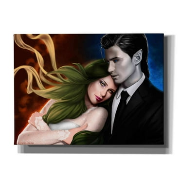 Epic Graffiti 'Hail and Shiori' by Katalina, Canvas Wall Art, 54"x40"