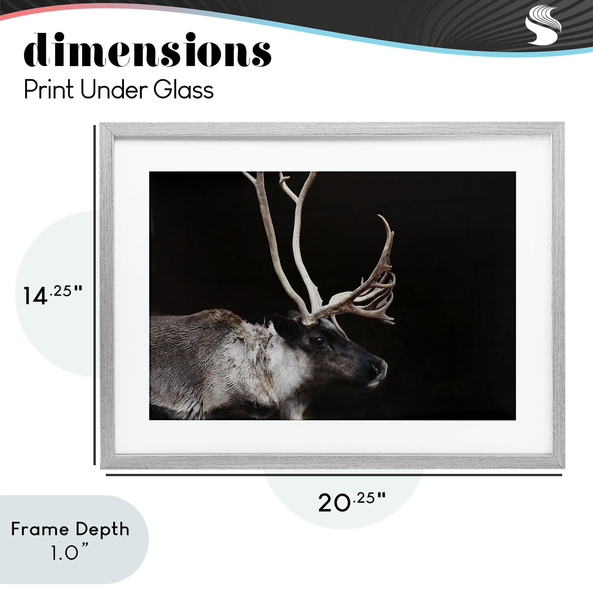 Stupell Industries Dark Reindeer at Night Gray Framed Print Under Glass, design by Amy Carroll