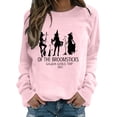 thumbnail image 2 of YVNAURA Women's Vintage Witch Sweatshirt Halloween Graphic Pullover Salem Witch Trials Crewneck Long Sleeve Oversized Casual Fall Spooky Season Top Witchy Gift 1 Pack, Pink,L, 2 of 4