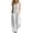 Gray, variant on Summer Womens Jumpsuit Striped Sleeveless V-neck Button Up Cardigan Wide Legs Pockets Pants Casual Jumpsuit