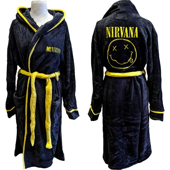 Nirvana Unisex Bathrobe Yellow Smiley  (Small - Medium)