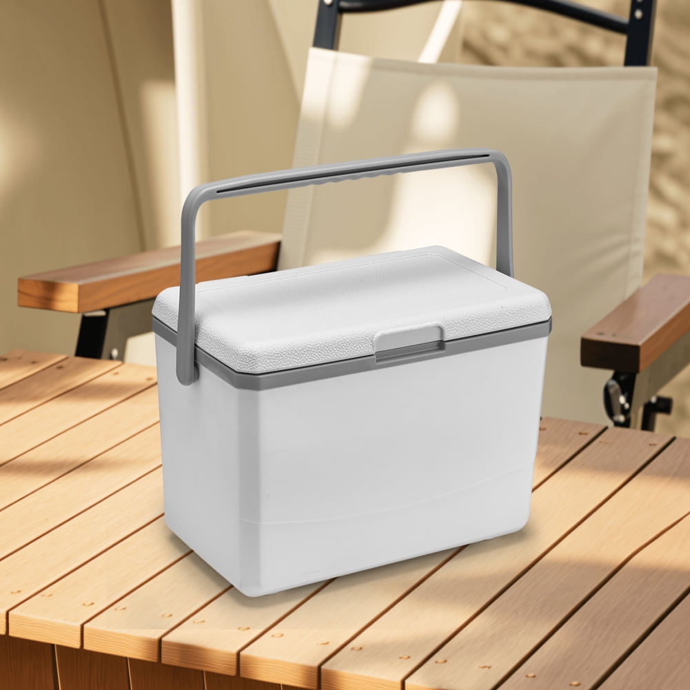 Insulated Cooler, Yucurem 3L Insulated Portable Cooler with Handle Ice Bucket Leak Proof Outdoor Hard Cooler for Beach, Picnic (White)