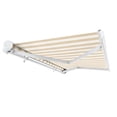 thumbnail image 2 of Awntech 12' x 10' Full Cassette Manual Patio Retractable Awning, Linen/White Stripe, 2 of 7