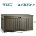thumbnail image 3 of 90 Gallon Large Patio Deck Box with Side Handles Outdoor Double-Wall Storage box, 3 of 6
