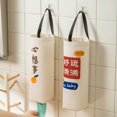 thumbnail image 3 of Large Grocery Bag Holder Blessing Chinese Character Printed Kitchen Garbage Organizer Sturdy Handle Good Load-bearing Hidden Zipper Wall Mount Plastic Bag Holder, 3 of 8