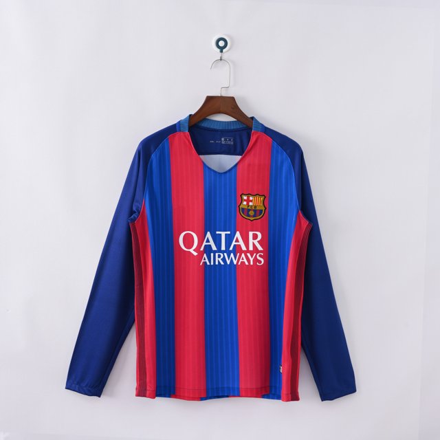 2016-17 Barcelona Home Long Sleeve.. Classic Football Jersey