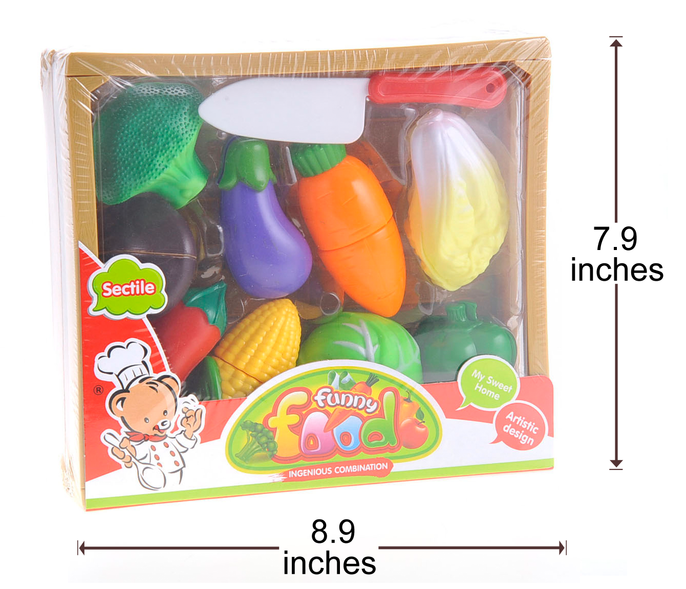 Kitchen Connection Kitchen Cutting Vegetables Crate Pretend Food Playset - Multicolor