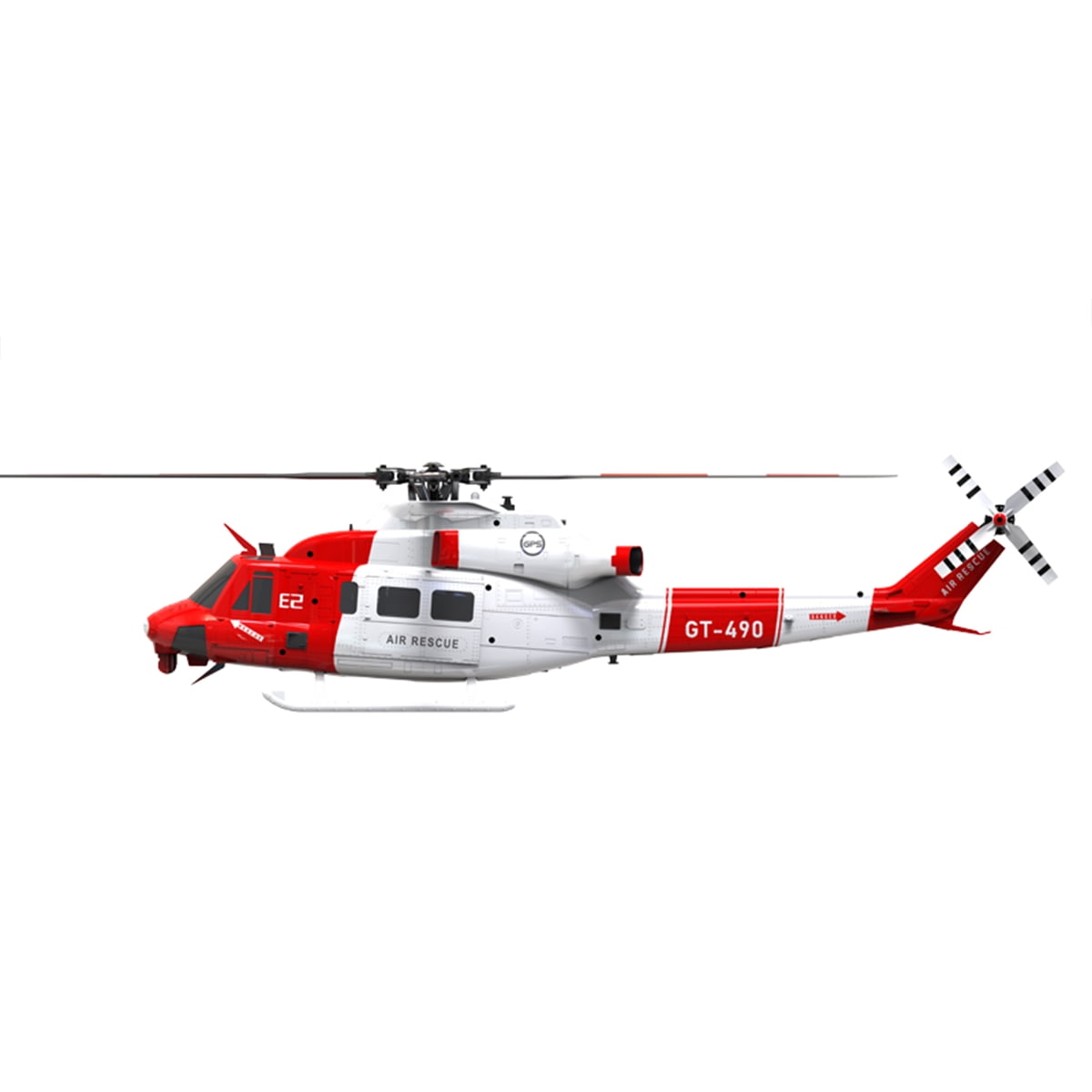 Remote Control Helicopter with GPS, E2 UH-1Y 2.4G 6CH Dual Brushless Direct Drive RC Simulation Helicopter Model with Lidar Positioning, Military RC Aircraft Outdoor