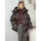 thumbnail image 2 of Abrigo de plumón liso para mujer, parka informal holgada con capucha, gruesa y cálida, ropa de calle, otoño e invierno, novedad de 2024, 2 of 5
