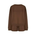 thumbnail image 5 of Frostluinai Two Piece Sets for Women Lounge Sweat Shorts Oversized Sweatshirts Pullover Sets Solid Loose Fit Fall Sweatsuits with Pocket, 5 of 7