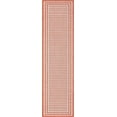 thumbnail image 5 of Well Woven Indoor/Outdoor Runner Rug 2'7" x 9'10" Frankie Orange Striped Border, 5 of 6