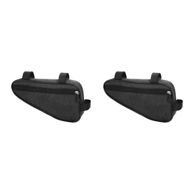 Advancent Bolsa de marco de tubo frontal para bicicletas, bolsa Triangular de gran capacidad, cartera para teléfono móvil, soporte portátil Negro 2Conjunto