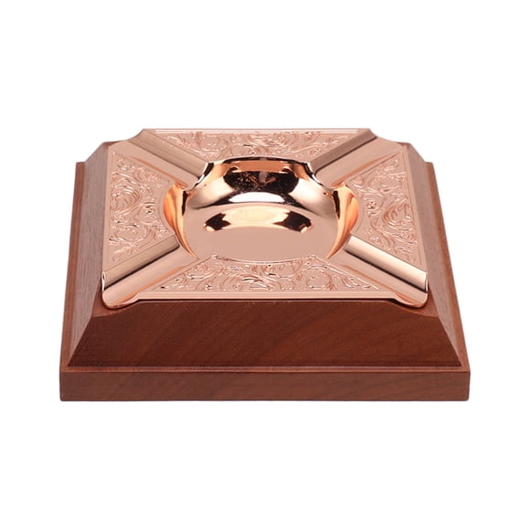Cenicero de cigarro con impresión grabada, Cenicero de cigarrillos doméstico práctico Vintage plateado para revestimiento de cobre para el hogar