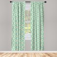 thumbnail image 4 of Ambesonne Aqua Window Curtains, Rhombus in Spring Colors, Each 28" W x 63" L, Turquoise Yellow White, 4 of 4