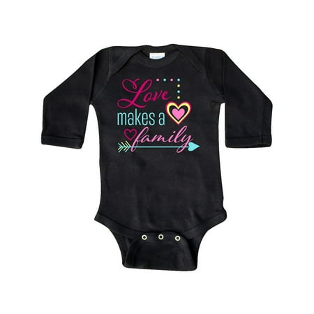 

Inktastic Love Makes a Family- hearts and arrow Gift Baby Boy or Baby Girl Long Sleeve Bodysuit