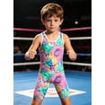 thumbnail image 5 of Hansber Boys Sleeveless Sports Gym Leotard Powerlifting Singlet Racerback Suspenders Shorts Jumpsuit Boxing Biketard Colorful 4, 5 of 7
