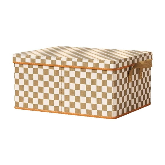 Durable Cloth Storage Box with Reinforced Steel Frame – Stylish Brown and White Design for Organizing Clothes, Books, Toys, and More – Versatile Storage Solution for a Tidy Home