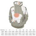 thumbnail image 2 of Cute Alpaca Pattern Men's Women Vintage 3D Hooded Sweatshirt - All-Season Loose Fit Streetwear, 2 of 6