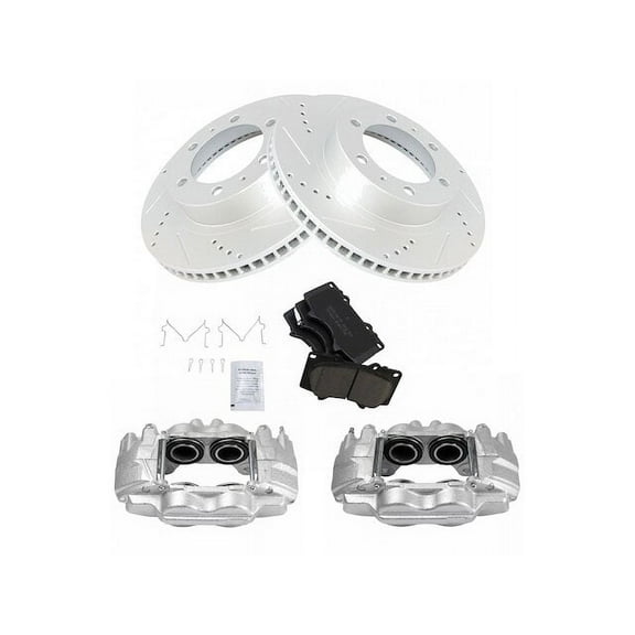 Front Brake Pad Rotor and Caliper Set - Compatible with 2005 - 2020 Toyota Tacoma 4WD 2006 2007 2008 2009 2010 2011 2012 2013 2014 2015 2016 2017 2018 2019