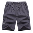 thumbnail image 1 of PEASKJP Shorts pour Hommes Graphiques Coupe Ample Décontractée Randonnée Pantalons d'Extérieur avec Multi-Poches, Gris Foncé TG, 1 of 3