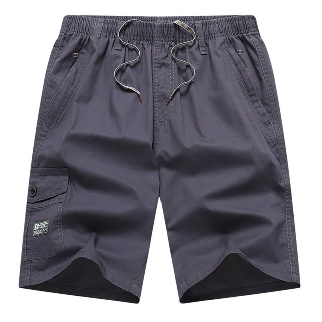 PEASKJP Shorts pour Hommes Graphiques Coupe Ample Décontractée Randonnée Pantalons d'Extérieur avec Multi-Poches, Gris Foncé TG
