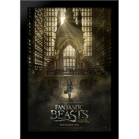 Where To Find Teak Wood Fantastic Beasts and Where to Find Them 28x40 Large Black Wood Framed Print Movie Poster Art ()